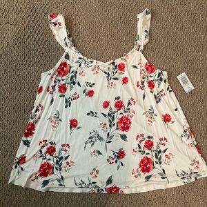 NWT Torrid Floral Lace Up Ruffle Tank Size 2X